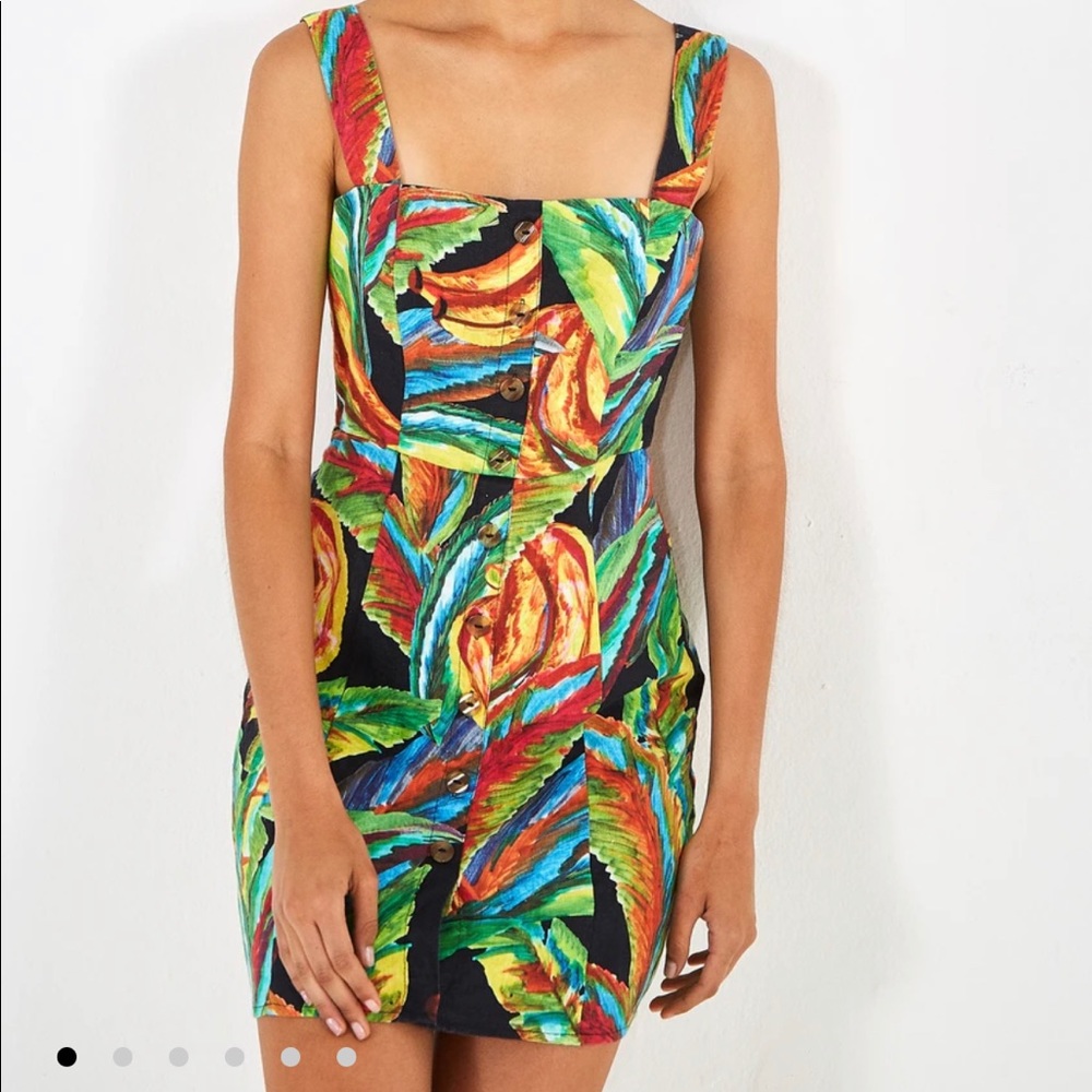 Farm Rio Preta Banana Linen Mini Dress size small